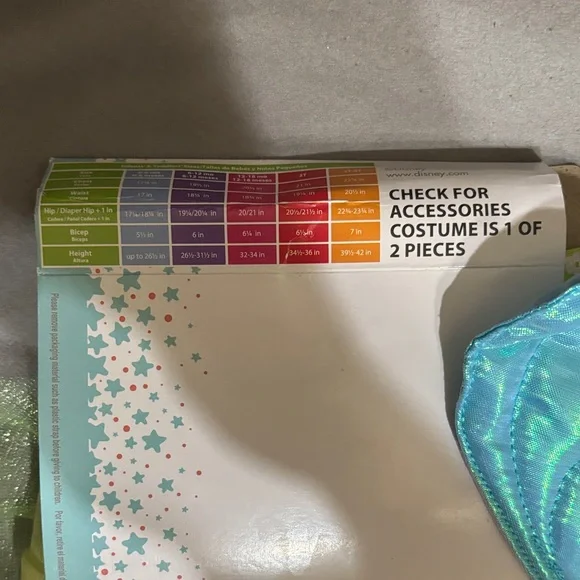 Disney Tinker Bell Infant Costume in Lime Green with Blue Wings - Picture 3 of 3